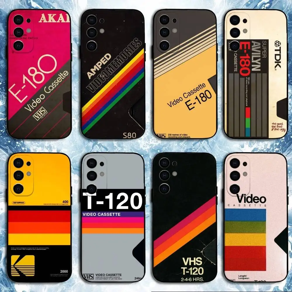 

R-Retro VHS Tape Vintage Phone Case For Samsung S25,S24,S21,S22,S23,S30,Ultra,S20,Plus,Fe,Lite Black Shell