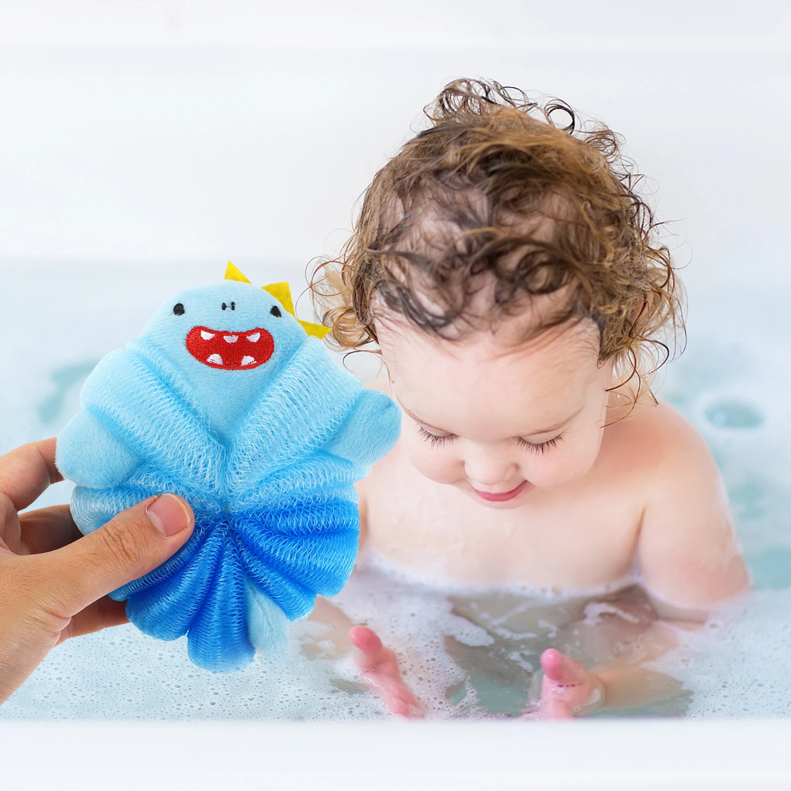 

2pcs Children's Ball Cute Cartoon Sponge Soft Durable Kids Bathtub Toys Toddler Bath Time Fun Shower Exfoliating for Kids