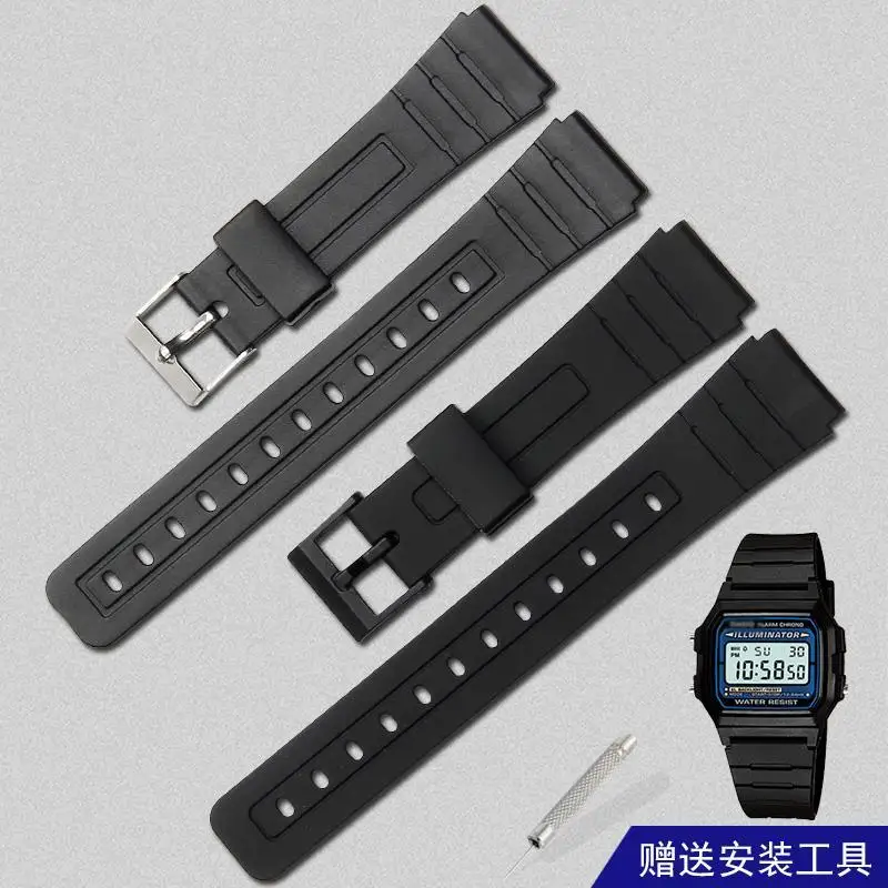 Resin Rubber Casio Watch Band for Casio F-84 F-91W F-94 F-105 MRW-200H W-752 W-s210H W-800H W-735H Strap Electronic Watch Strap