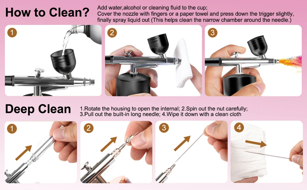 Airbrush-Set mit Kompressor, tragbar, zum Malen, Basteln, Spritzpistole, USB wiederaufladbar, kabellose Airbrush-Mini-Spritzpistole – Detail 10