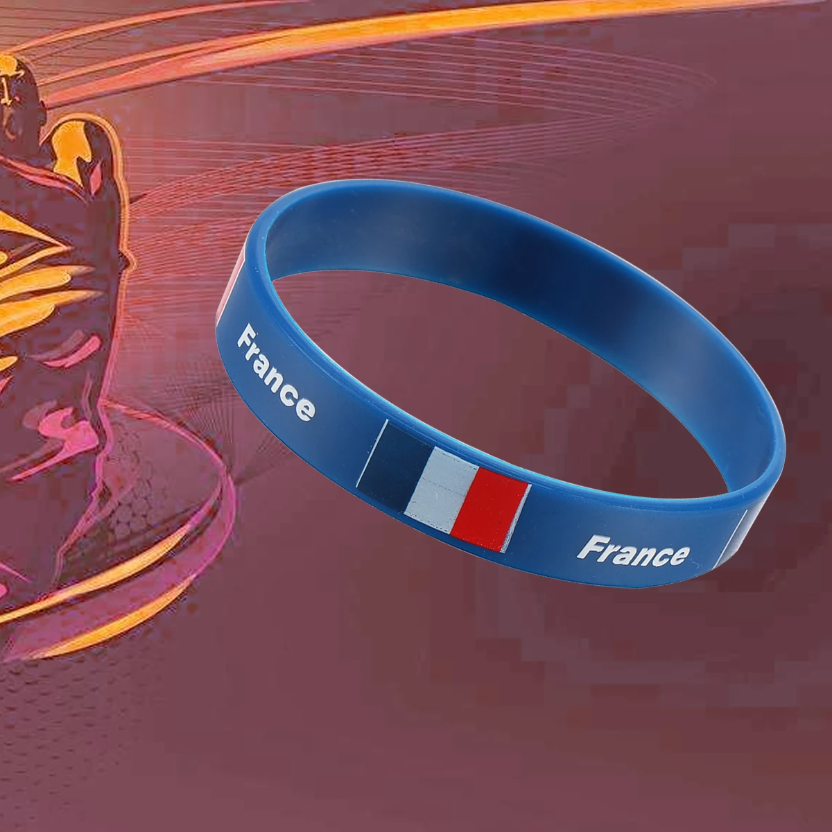 

6 pcs Country Silicone Wristbands Patriotic Sports Fan Bracelets For Games Flags Comfortable One Size Fits