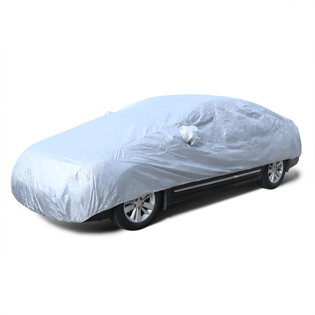 

Universal Full Car Cover Size Silver Uv Rain Snow Dust Protection Shade Outdoor Breathable Foldable Car Cover