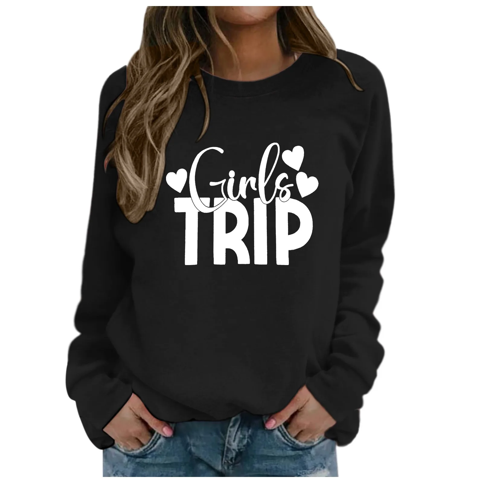 Halloween Print Hoodless Sweatshirt Winter Long Sleeve Vintage Y2k Hoodie Cartoon Girls Trip Oversize Women'S Sport Suit Sweater