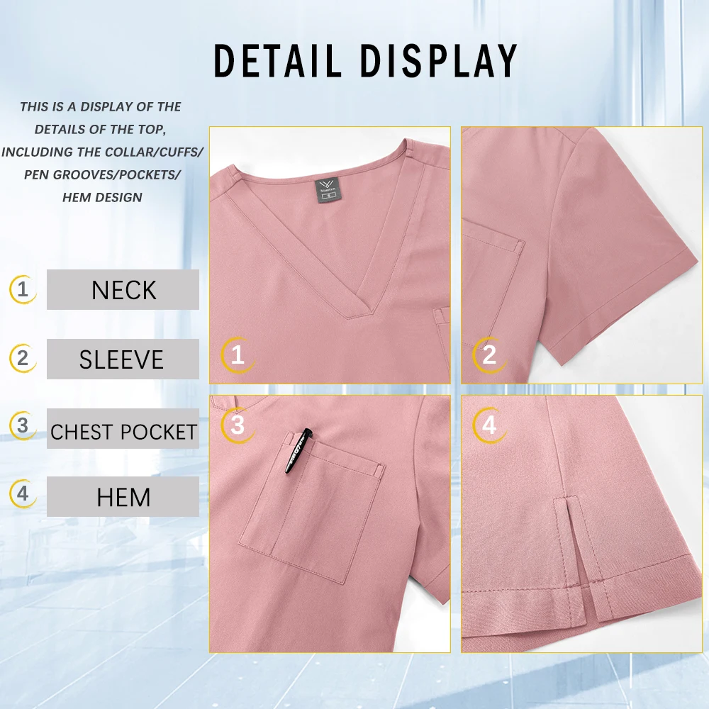 Mulheres uniformes de beleza hospital pet shop laboratório workwear médico enfermeira esfrega conjunto cirurgia médica topo + calças uniforme de enfermagem multicolorido