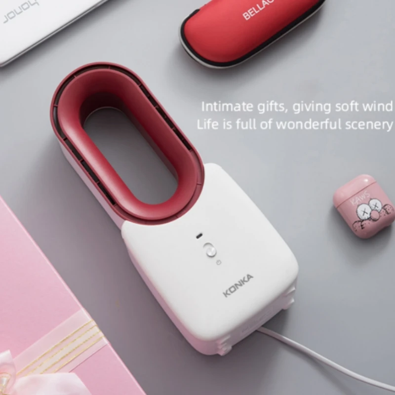 

Перезаряжаемый безлопастной вентилятор KONKA — двойной режим холода и тепло, огнестойкий пластик, портативный для дома/офиса