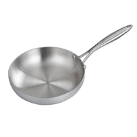 304 Stainless Steel Frying Pan, Non-Stick Pan, Fried Steak Pan Uncoated Kitchen Cookware For Gas Stove Induction Cooker 24/28cm