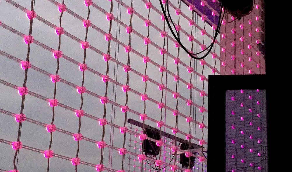 Outdoor P10 P16 LED Mesh Screen IP67 Waterproof for Building Facade Advertising High Brightness Transparent Display Media - view 3