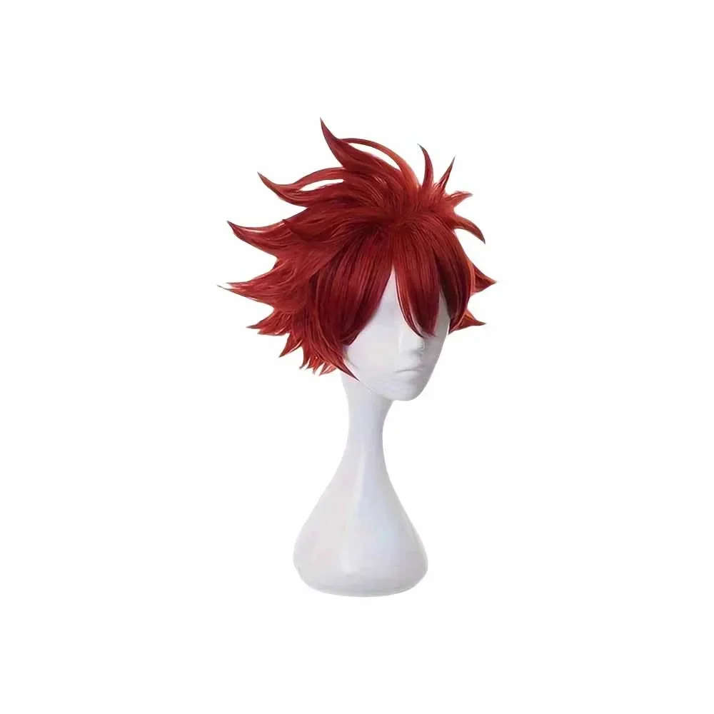 Anime Sk8 Eight Kyan Reki Cosplay Wigs Short Red Synthetic Hair Role Play Pre Styled Props