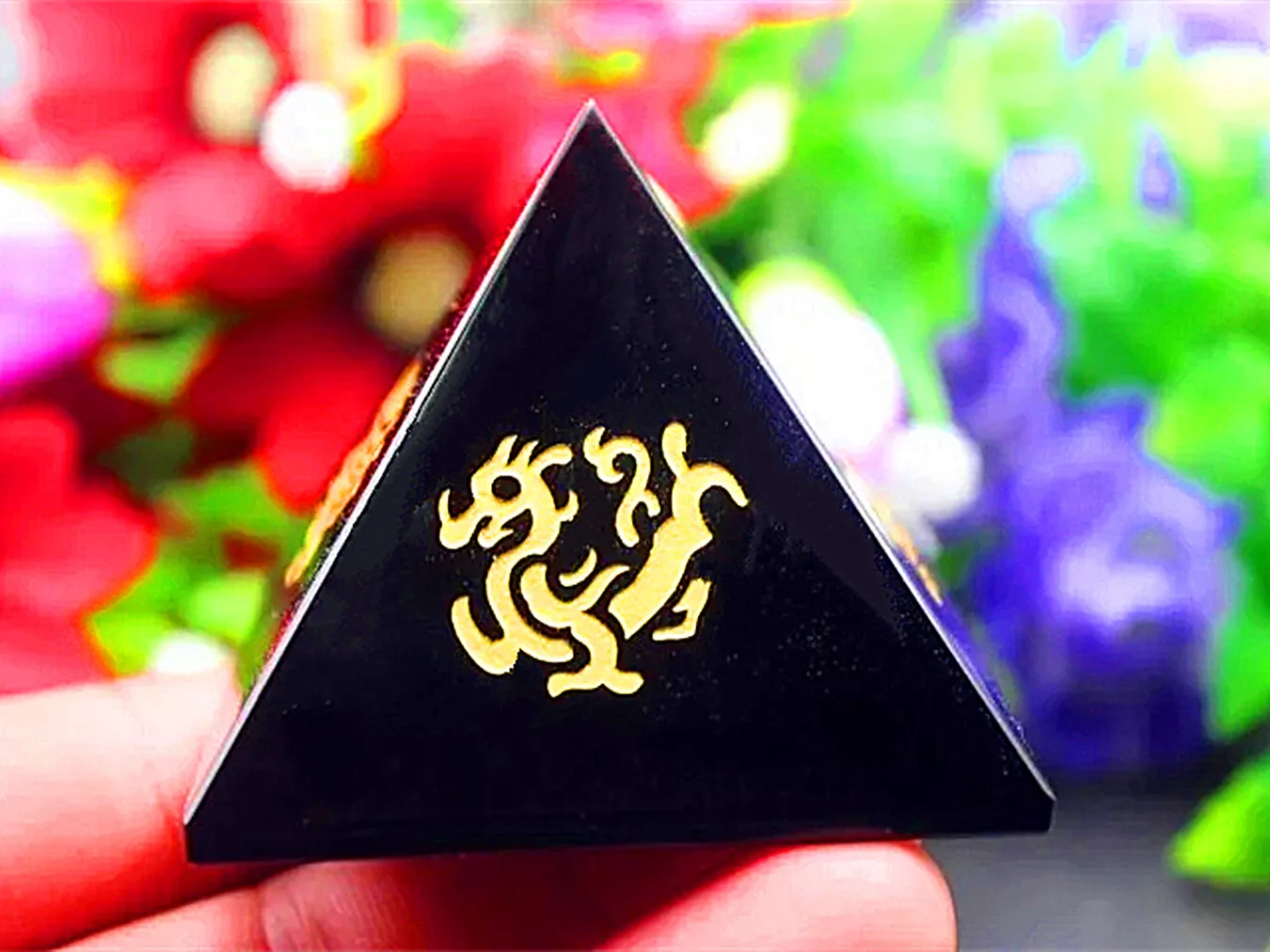 Natural Reiki quartz Crystal Black Stone Energy Pyramid Point Home decor Square Tablet Chakra Healing exquisite gift