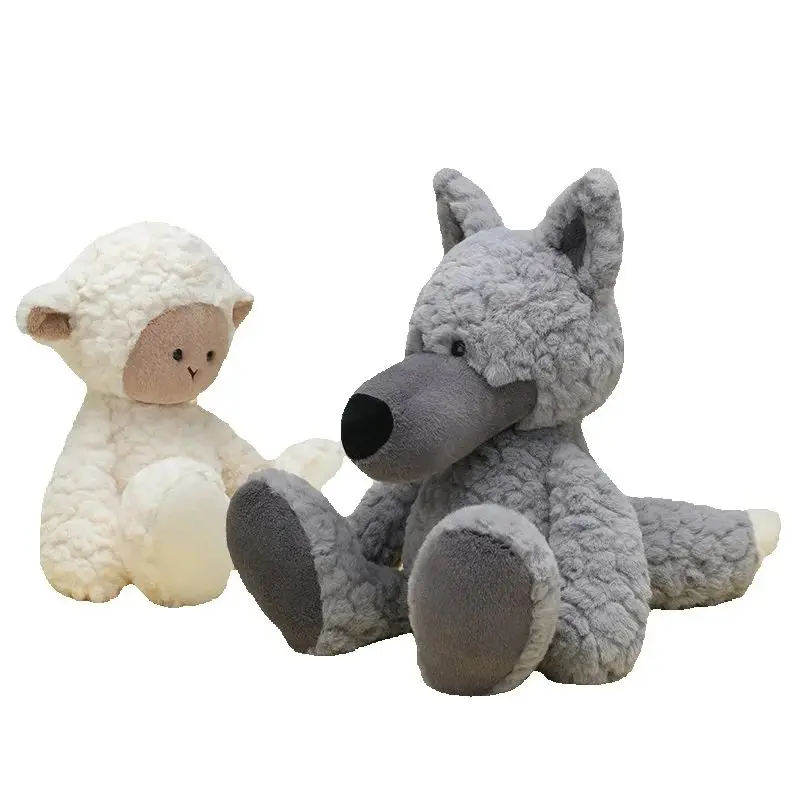 Około 40 cm Urocza Świnka Lis Dinozaur Owca Pluszowe Zabawki Wypchane Miękkie Zwierzę Lalka Śliczny Uspokajający Królik Królik Poduszka Prezent Urodzinowy
