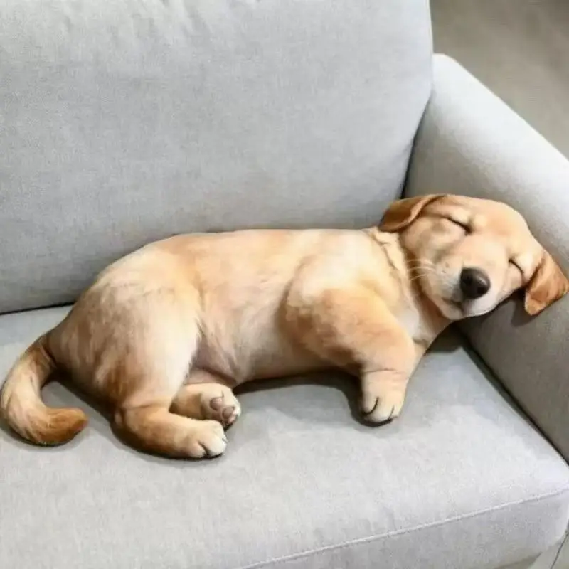 Realistic Sleeping Dog Plush Toy Cotton Stuffed Lifelike Soft Pillow Kawaii Home Decoration Doll Gift