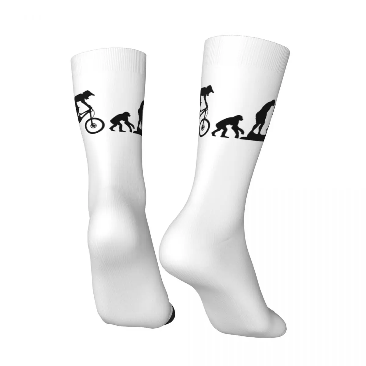 Crazy compression Sock for Men Evolution Hip Hop Vintage Mountain Bike MTB Cycling Happy Quality Pattern Boys Crew Sock Casual