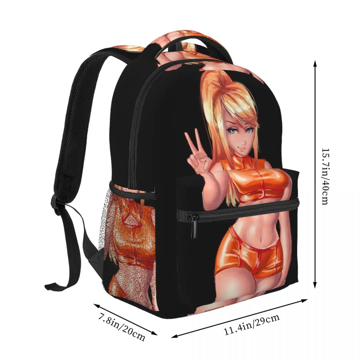 Zero Suit Samus Art Print Backpack Student BookBag Kids School Bag Computer Shoulder Bags for Men Women
