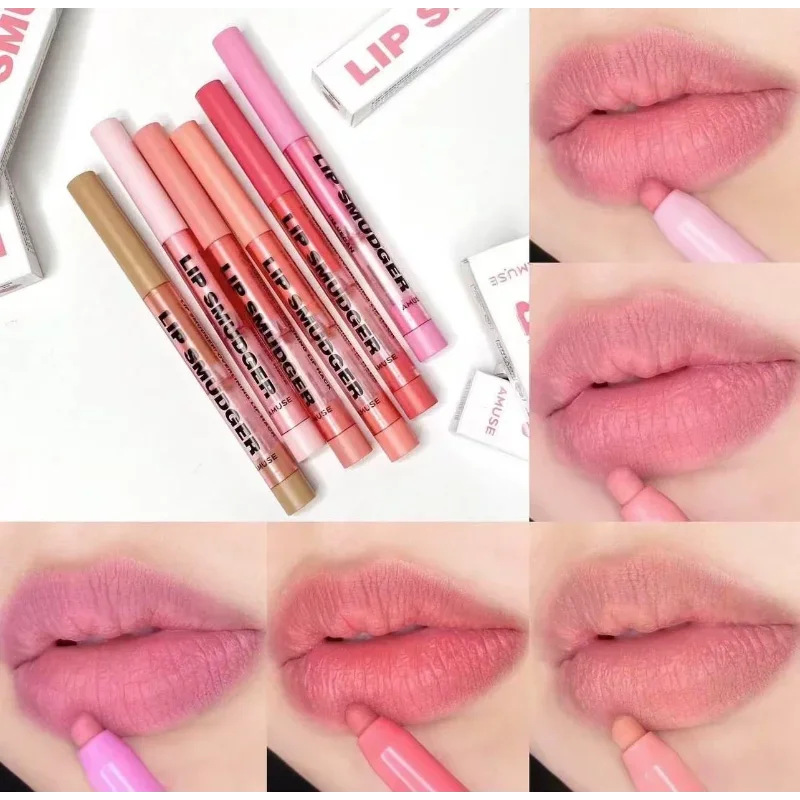 

Корейский карандаш для губ Silky Lip Smudrer: многофункциональная основа для теней, стойкая матовая помада, водостойкая натуральная косметика для макияжа