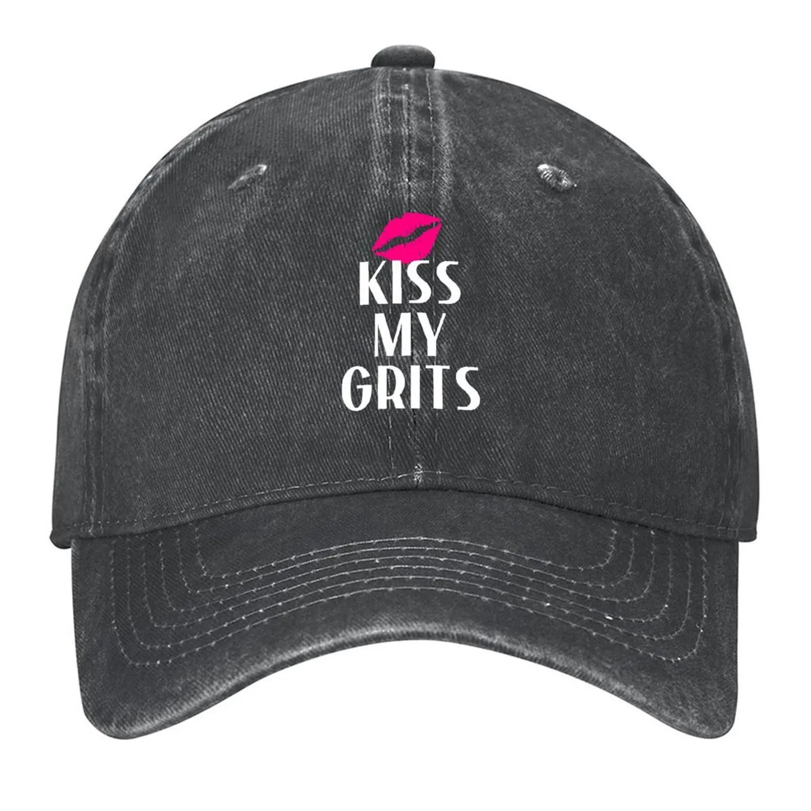

Kiss My Grits Baseball Cap Golf Cap black sailor cap for men Christmas Hat Women's Beach Men's