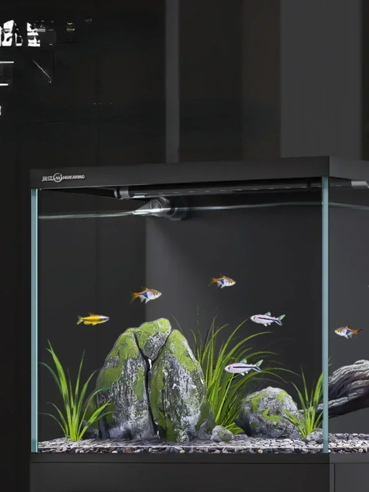 Living Room Home Small Floor Back Filter Super White Aquarium Ecological 2023 New Fish Globe