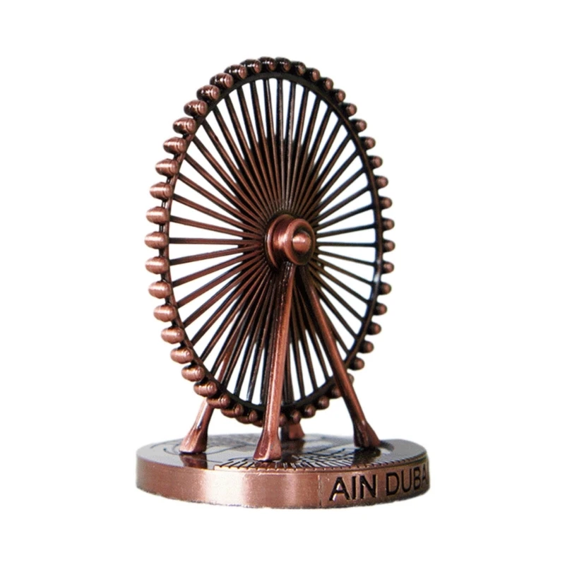 Dubai Riesenrad Modell Skulptur Rotierende Statue Metall Ornament Hochzeit Hause Wein Schrank Desktops Dekorationen Geschenk