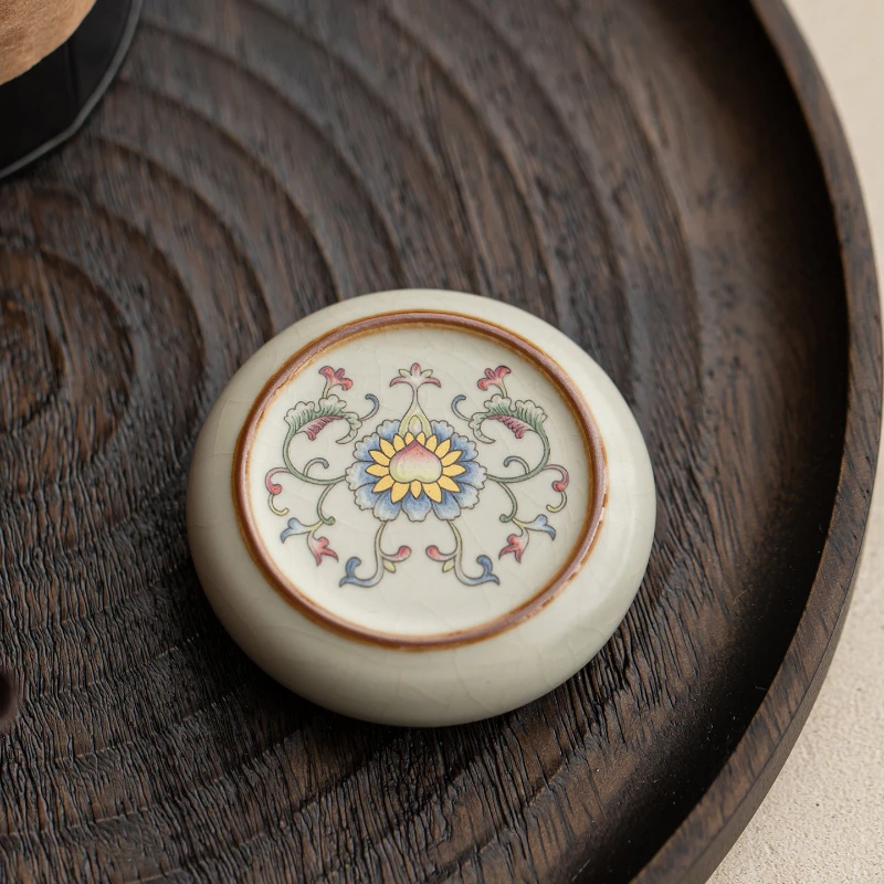 Blue and White Lid Rest, Tea Ceremony Accessory, Chinese Creative Interlocking Lotus Teacup Holder,Cup Mat & Heat Insulation Pad