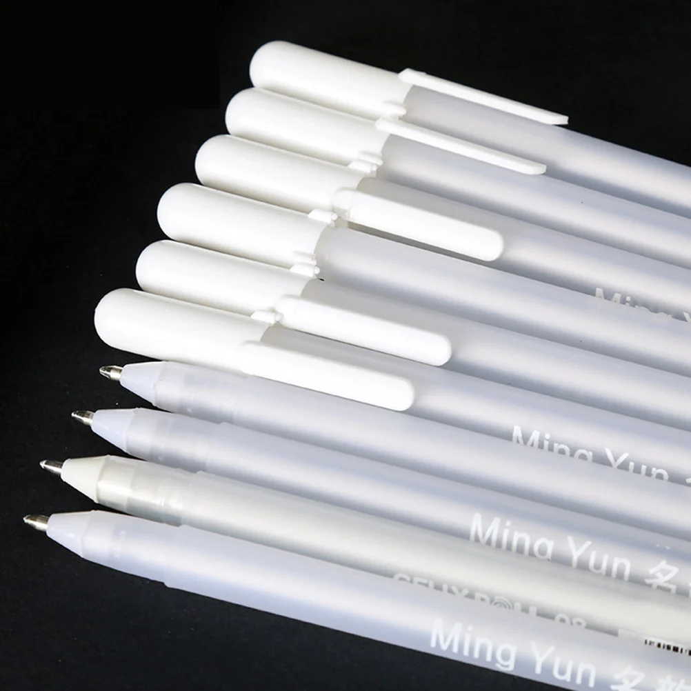 

6 Pcs White Oil Based Paint Pen Markers Fine Point Tips that Works on Glass Wood Metal Rubber Rocks Stone Arts Crafts Tools