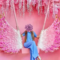 Event Party Supplies Customized Creative Swings Decorations Large Pink Angel Wings Cute Pography Shooting Props Contact Us To