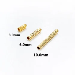 Fine Jewelry Making DIY Accessories Findings Pure Au750 18k Gold Spacer Tube 3mm 6mm & 10mm Options Laser Engraving Process