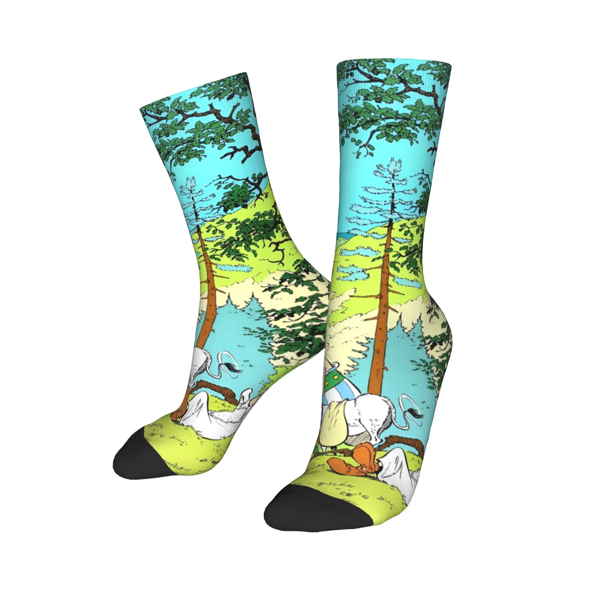 

Забавные носки с крутым принтом A-Asterixed Cartoon Game для мужчин и женщин, эластичные летние, осенне-зимние носки для экипажа