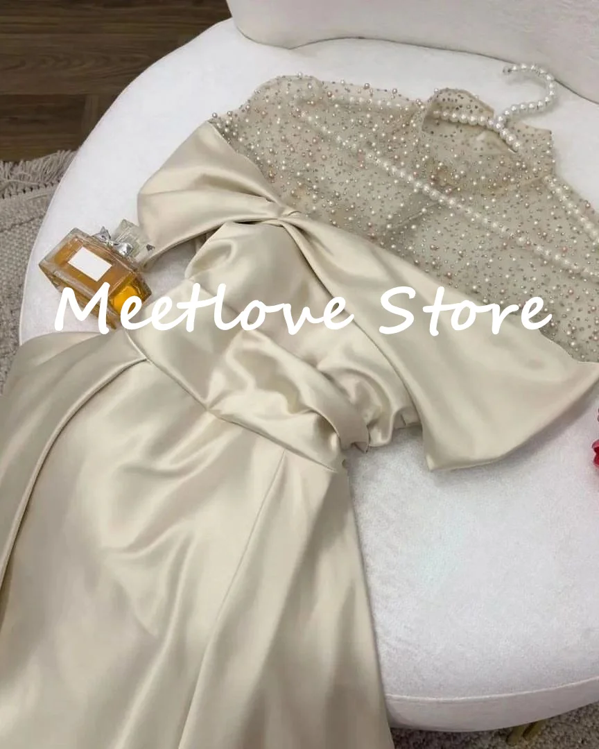 Meetlove-Robe de Soirée Personnalisée pour Femme, Tenue de Mariage de Luxe, Sans Bretelles, Longueur au Sol, Fermeture Éclair