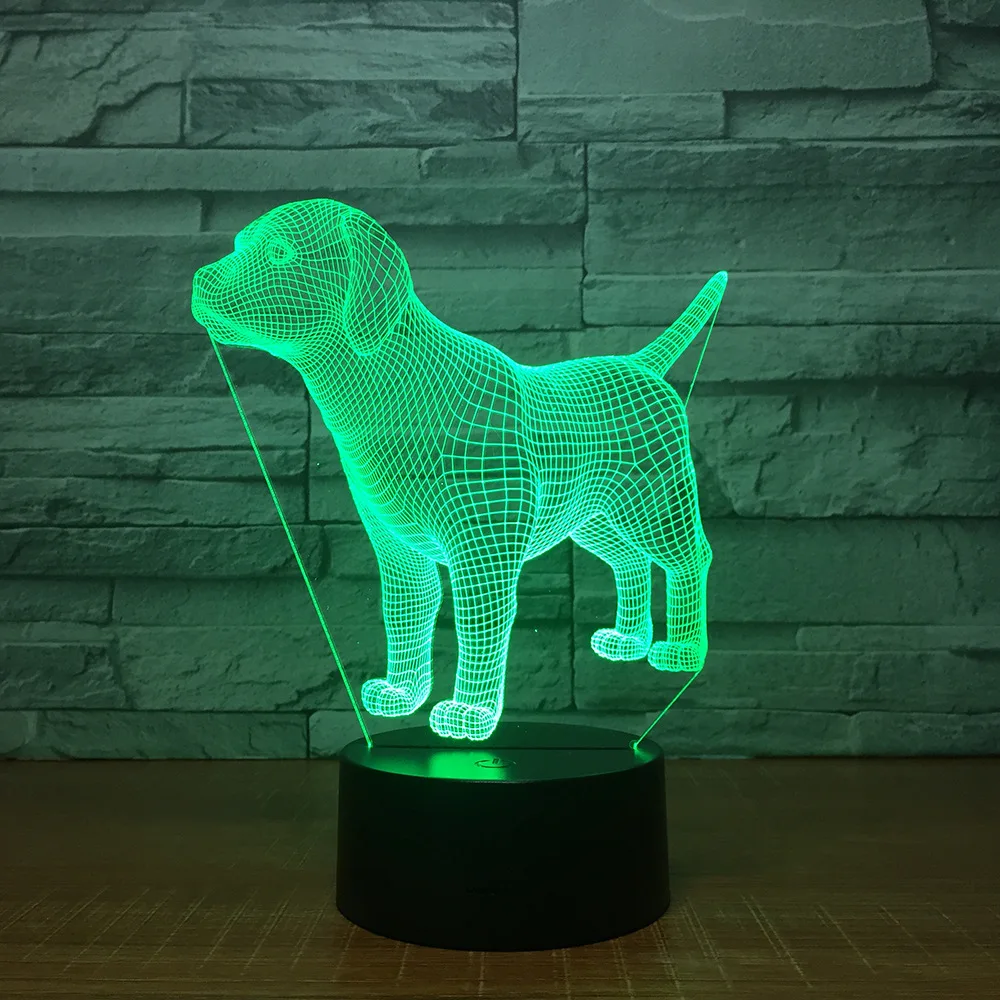 New Led Night Lights Children\'s Day Gift Led Pet Dog Colorful Usb Lamp Booth Toys Wholesale Lovely 7 Color Change 3d Lamp