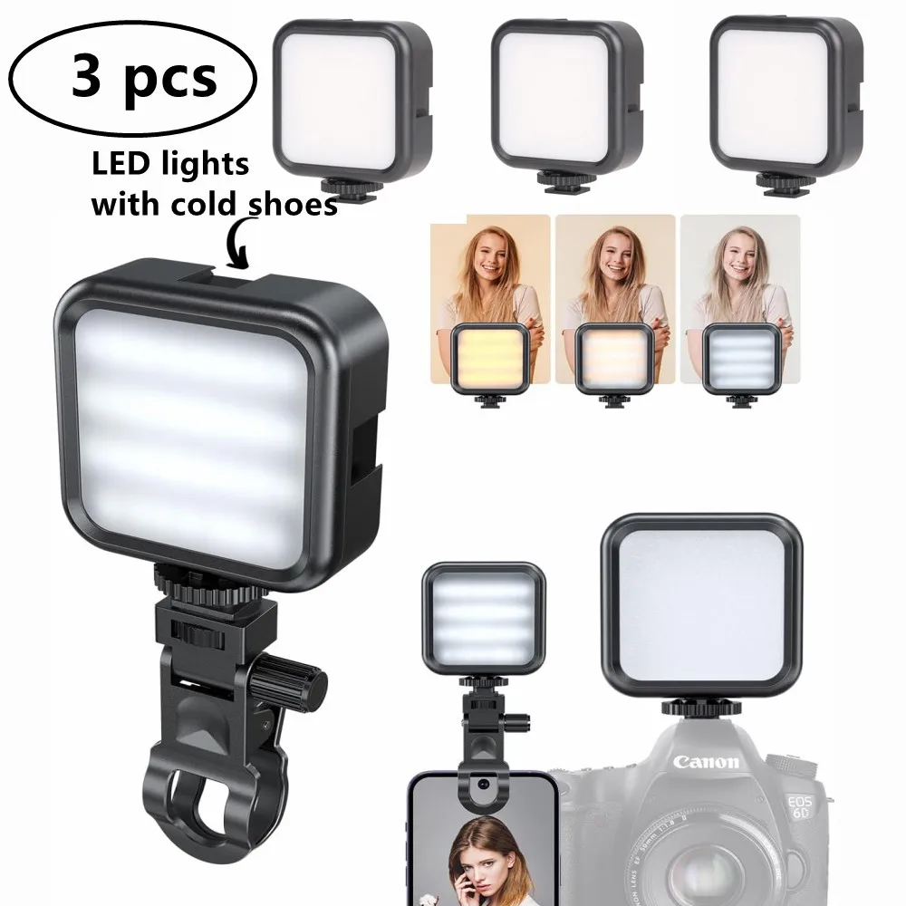 

Pixel Selfie Light Conference Lights LED Adjusted 3 Modes Rechargeable Clip Fill Video Lighting with Front Video Phone Camera
