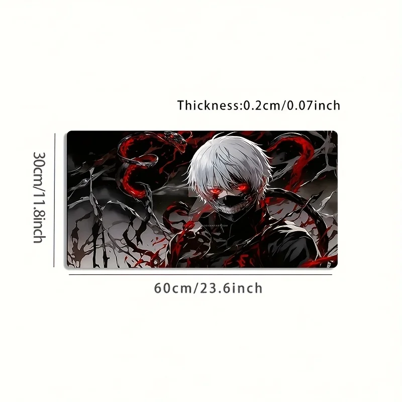 Silver White Hair Anime Snake Shadow XXL Gaming Mouse Pad Large Desk Mat Non Slip Washable Rubber Base PC Laptop Gamer Gift