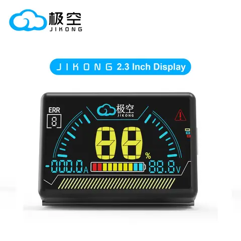 JIKONG Smart BMS with LCD Display 2.3 Inch Intelligent Battery Level Indicator Accessory with 3500mm Cable for Battery Managemen