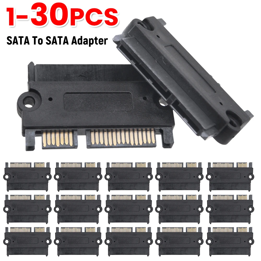 1-30PC SATA Male To Female Power Data Converter 22Pin 7+15 Male To Female Converter Head Power Data Adapter SATA To SATA Adapter