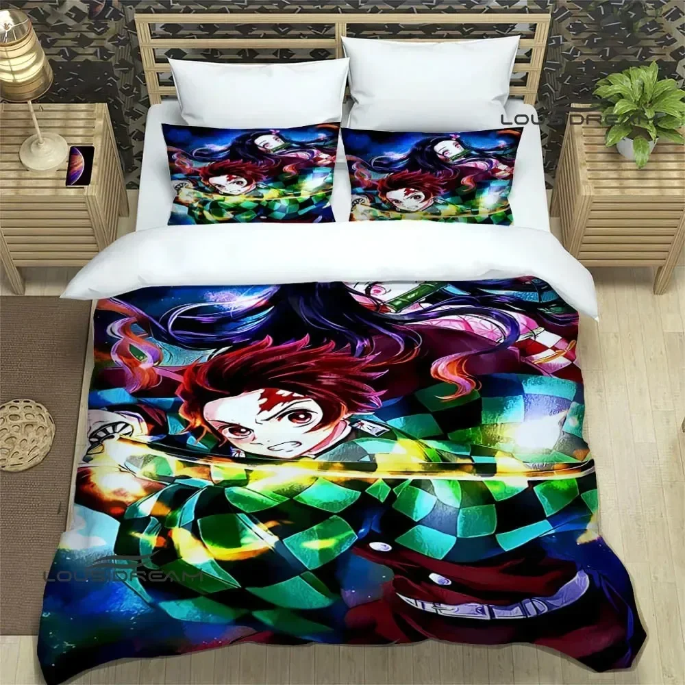

Demon Slayer Printed Bedding Sets exquisite bed supplies set duvet cover bed comforter set bedding set luxury birthday gift
