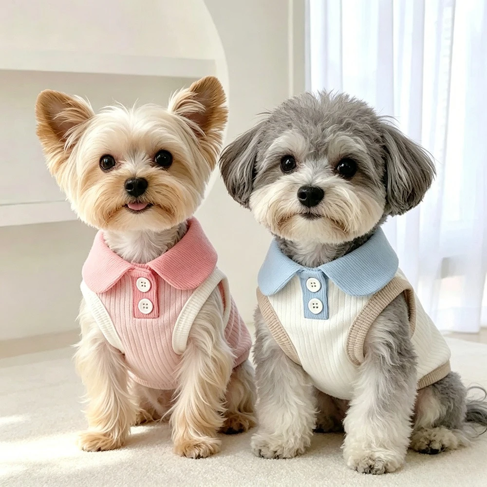 Camiseta Polo para Mascotas, Primavera Verano, Transpirable, Informal, Ropa para Perros, Suave, Agradable al Tacto, Sudadera para Cachorros de Razas Pequeñas y Medianas