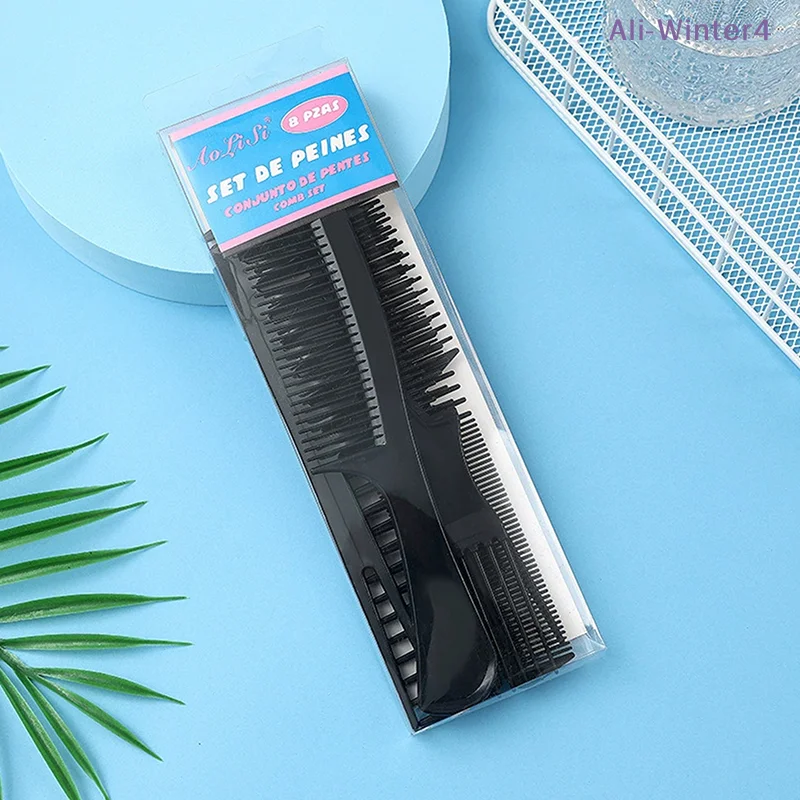 

{HBA17} 10 шт. черных пластиковых антистатических расчесок для мужчин и женщин, парикмахерские расчески, профессиональный инструмент для укладки волос в салоне