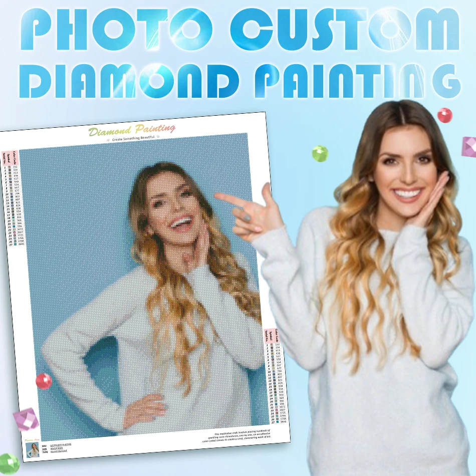 

GATYZTORY Photo Custom Diamond Painting 5D DIY Picture of Rhinestones Diamond Embroidery Hobby Cross Stitch Home Decoration