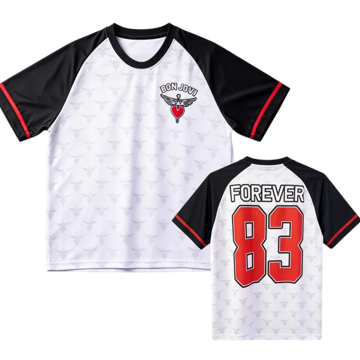 2026 Bon Jovi Forever Tour Merch 3D Print Football Jersey Men Summer Sports T-shirt Breathable Quick Drying Streetwear Clothing