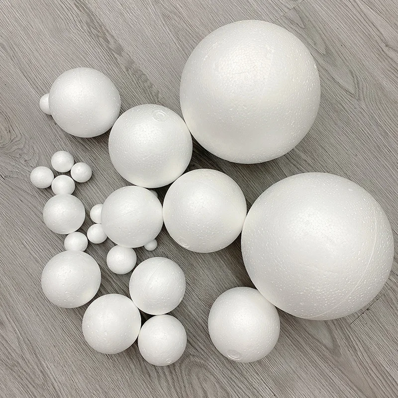 10/50/100pcs White Foam Round Balls Christmas Ball Polystyrene Styrofoam Ball Craft Decoration For DIY Wedding Party