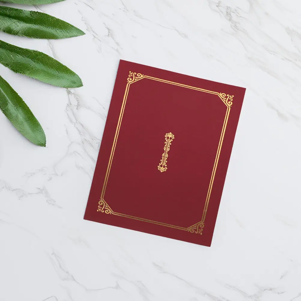 2Pcs A4 Diploma Covers Certificate Holders Distinguished Front Back Design Sturdy Paper Presentation Folders for Degrees Awards
