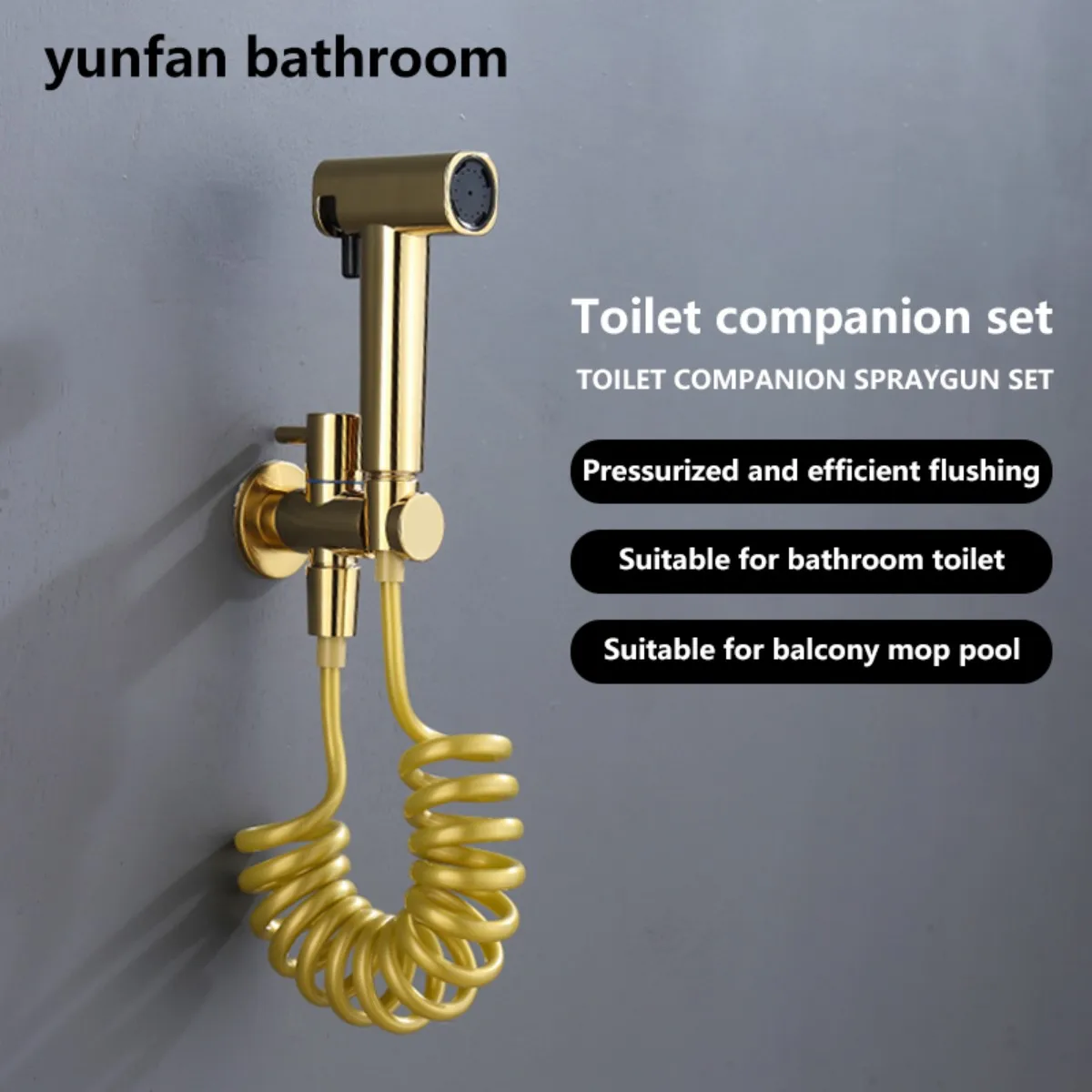 

Stainless steel handheld toilet bidet head - multi-functional high-pressure bathroom cleaning tool with three-way valve