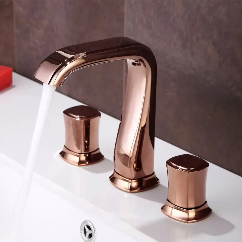 

Basin Mixer Sink Taps Brass Hot & Cold Widespead Faucets Bathroom Crane Vessel Dual Handle Deck Mounted Black Rose Gold/Chrome