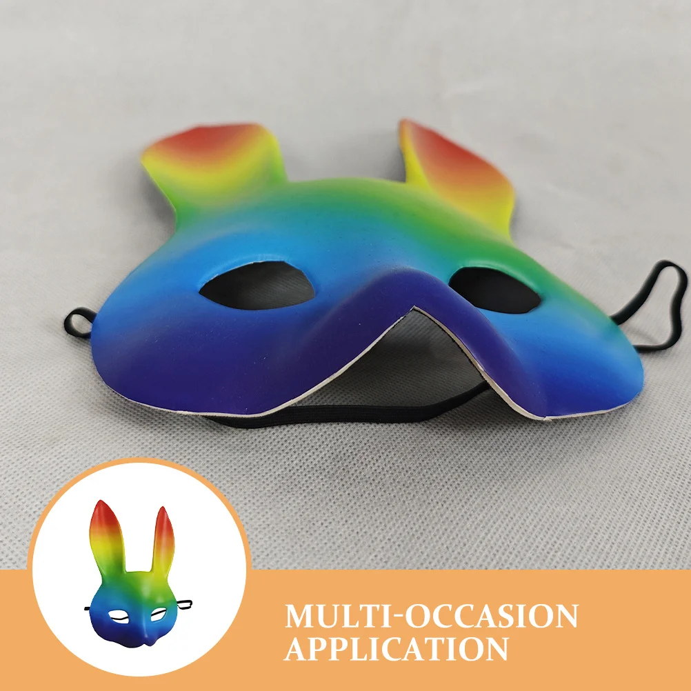 Máscara de conejito 3D efecto arcoíris ajuste cómodo Material Eva máscara de conejo de Halloween carnaval fiesta de disfraces Cosplay disfraz de mujer