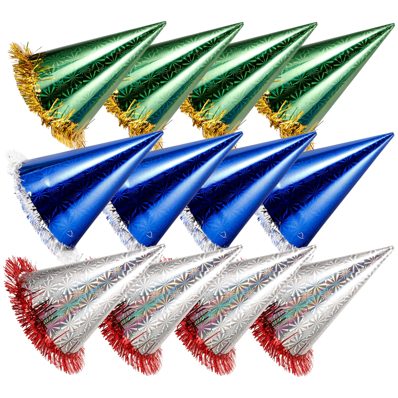 

12 Pcs Tricorn Hat Birthday Party Hats Three Cornered Kids Adults Child Triangle Tassel Edge No Itch Comfortable
