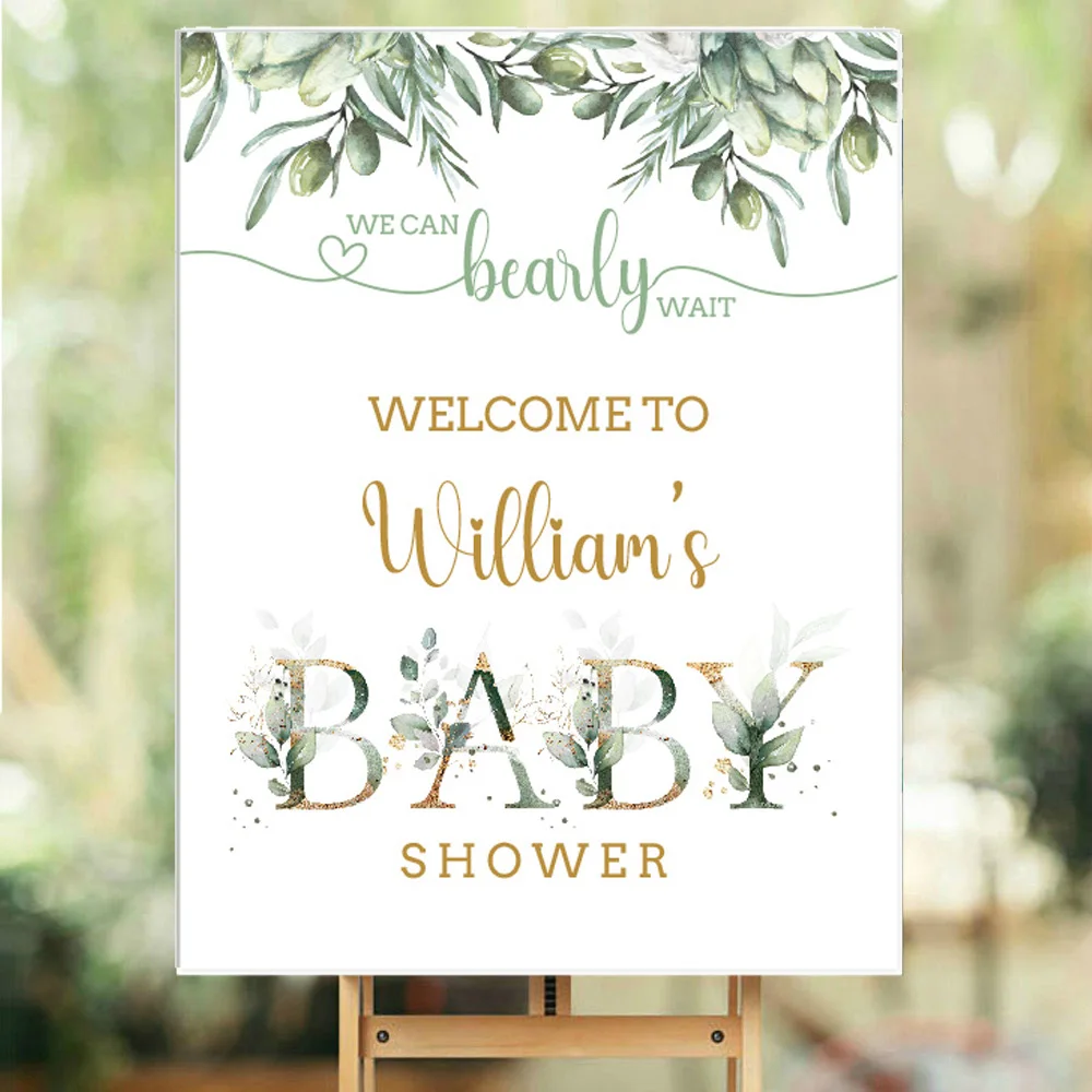 Custom Baby Shower Welcome Sign Custom Name Date Jungle Safari Theme Welcome Sign for Wedding Birthday Party Direction Signs