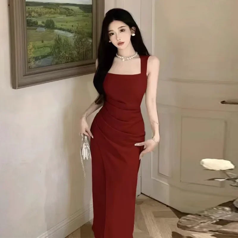 Topanoma Evening Dresses Women Sleeveless Sexy Split Irregular Backless Cocktail Dress Wedding Party Engagement Vintage Gift