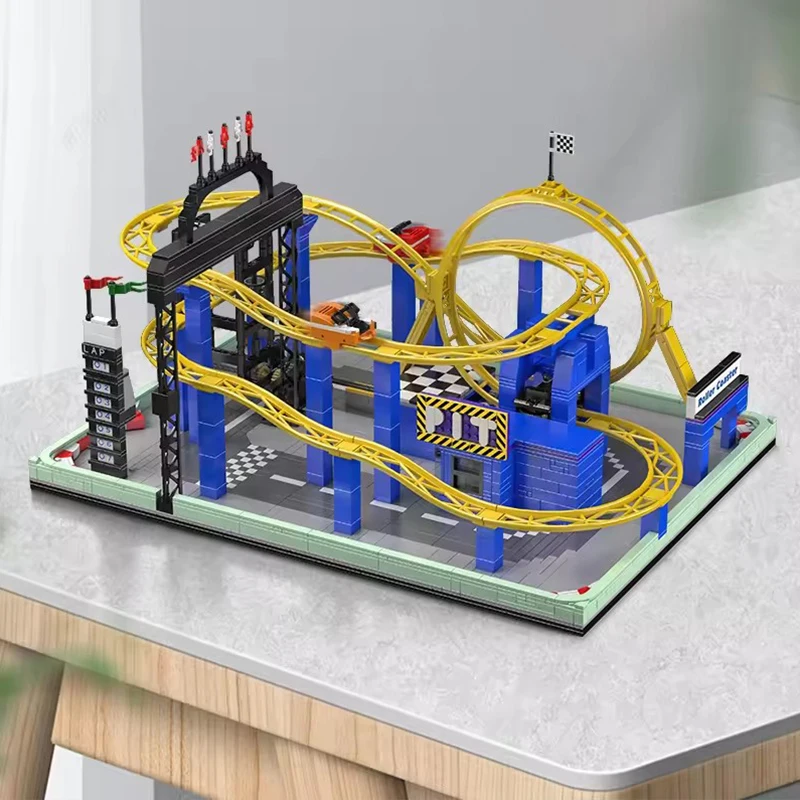 고품질 몰드 킹 11020 롤러코스터 DIY 장난감 모터라이즈드 회오리바람 코스터 블록 조립 키즈 크리스마스 선물