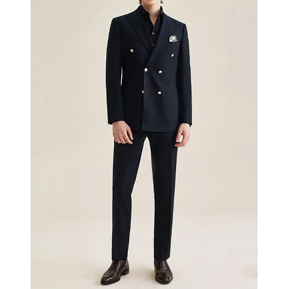 

Black Formal Occasion Men's Suits 2 Piecs Blazer Pants Business Work Commute Dinner Party Wedding Male Clothing