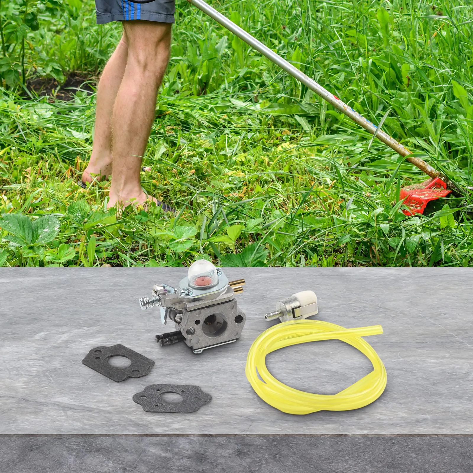 

Карбюратор для ухода за газоном в саду для триммера Полный комплект карбюратора с прокладками Мотор Простая установка