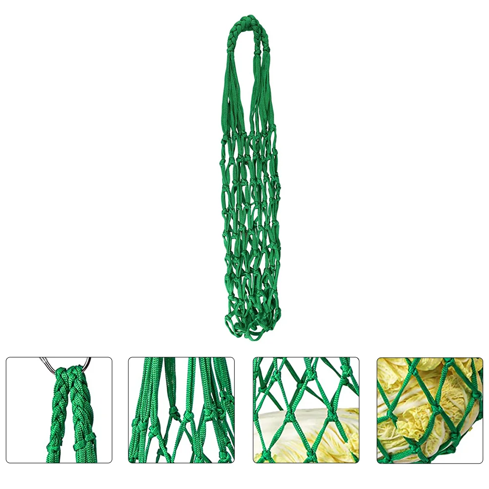 Livestock Feeding Mesh Bag Slow Eating Feeder Hanging Nylon Braided Rope Food Container for