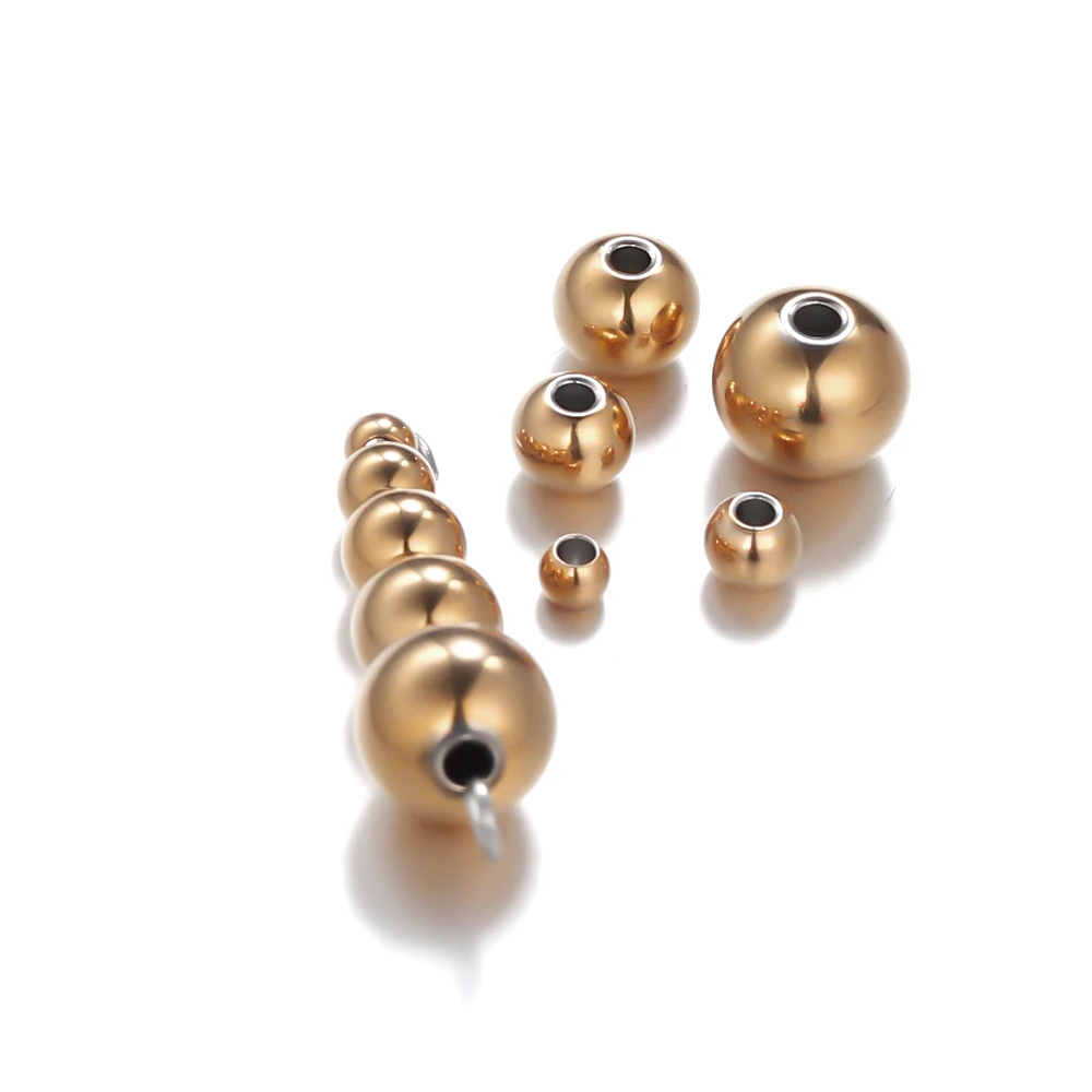 3mm 4mm 6mm 8mm Edelstahl Roségoldfarben Schwarze Zwischenperlen Charm Lose Perlen DIY Armbandperlen für Schmuckherstellung – Detail 6